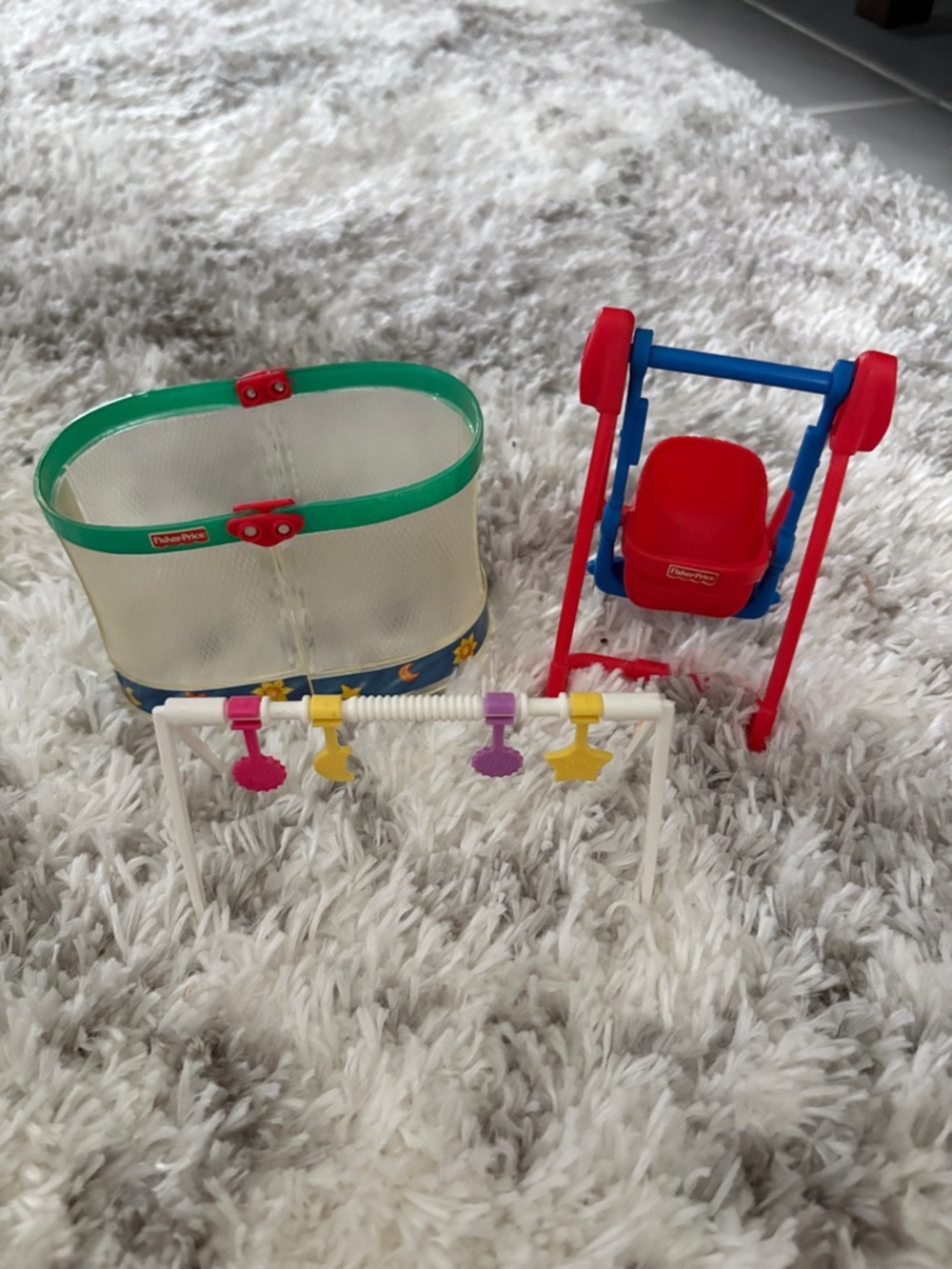 Barbie Fisher-Price Red, Blue & Green Baby Swing Playset with Mobile Gym